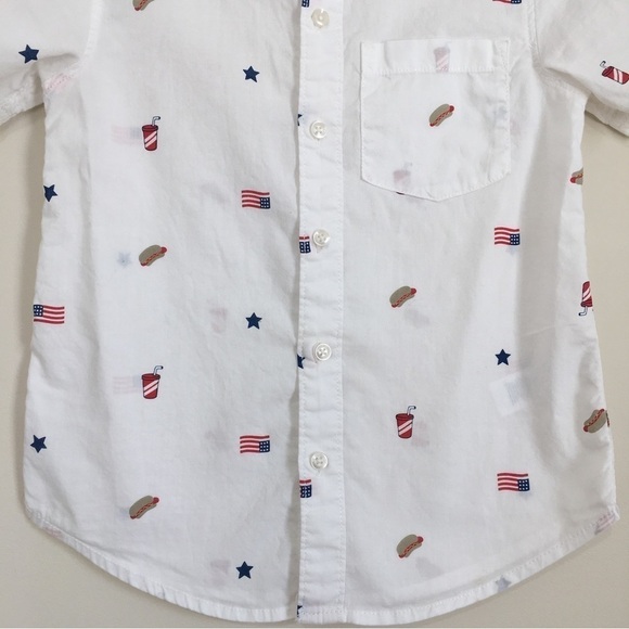Carter's little boys white button up short sleeve shirt XS/4-5 - Picture 6 of 12